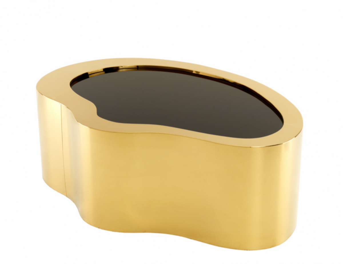 Art Deco Luxus Couchtisch Gold 110 x 76 x H. 38 cm - Wohnzimmer Salon Tisch - Limited Edition