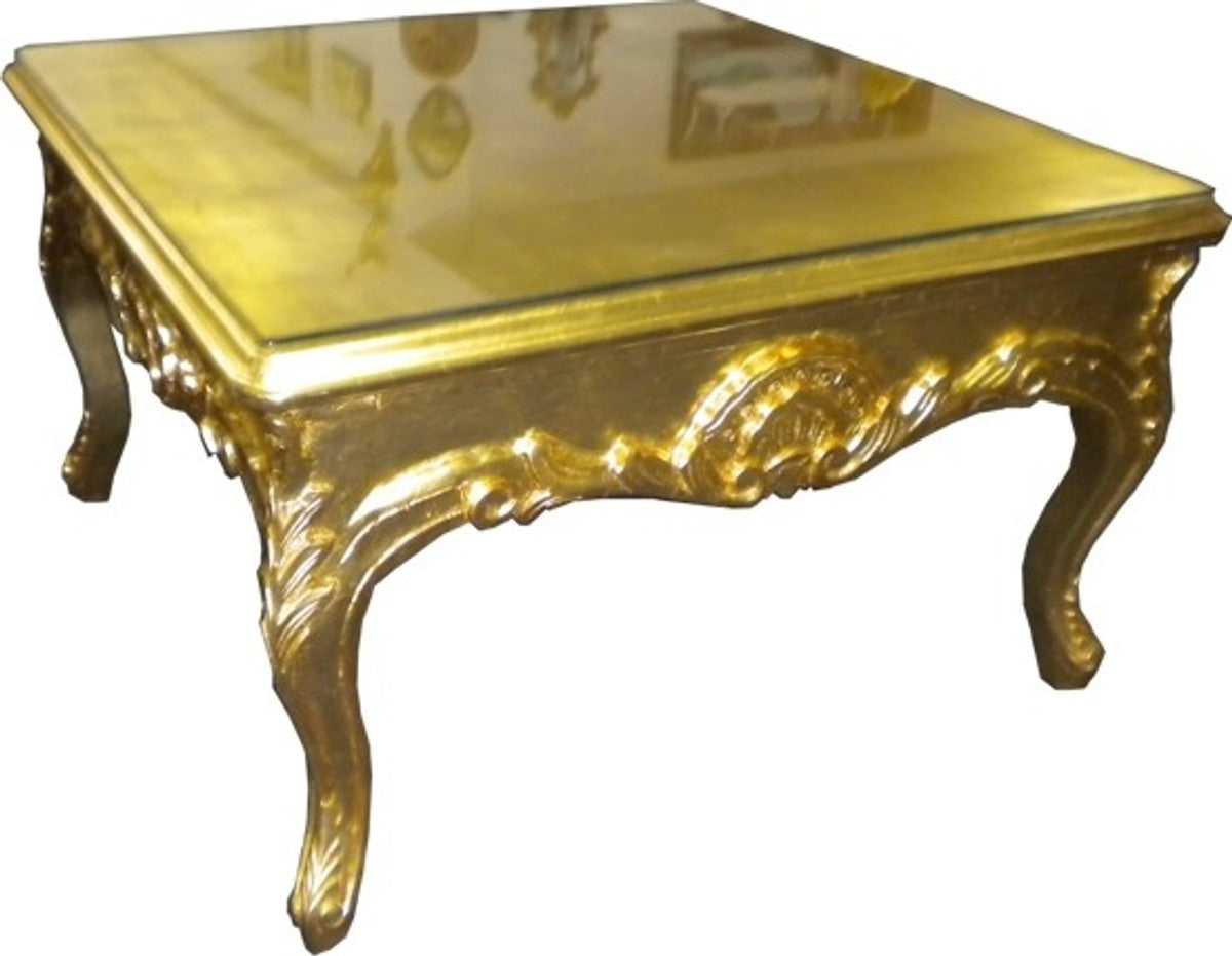 Barock Beistelltisch Gold - Couch Tisch - Wohnzimmer Tisch - Couchtisch