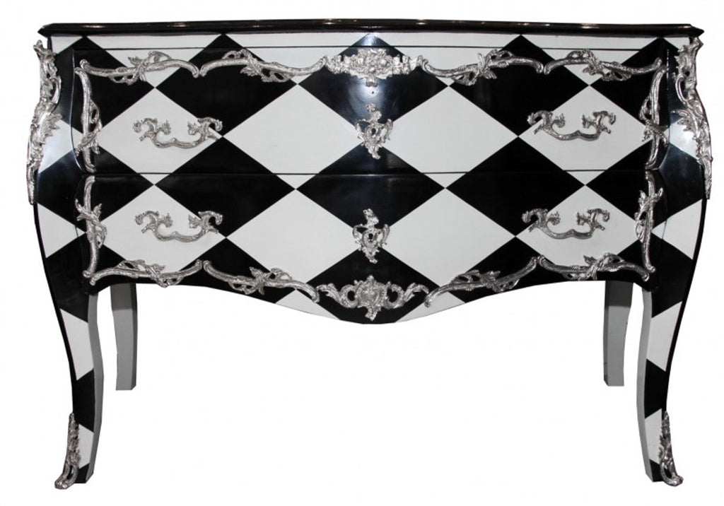 Barock Kommode Karo Design 130cm - Unikat- Antik Look