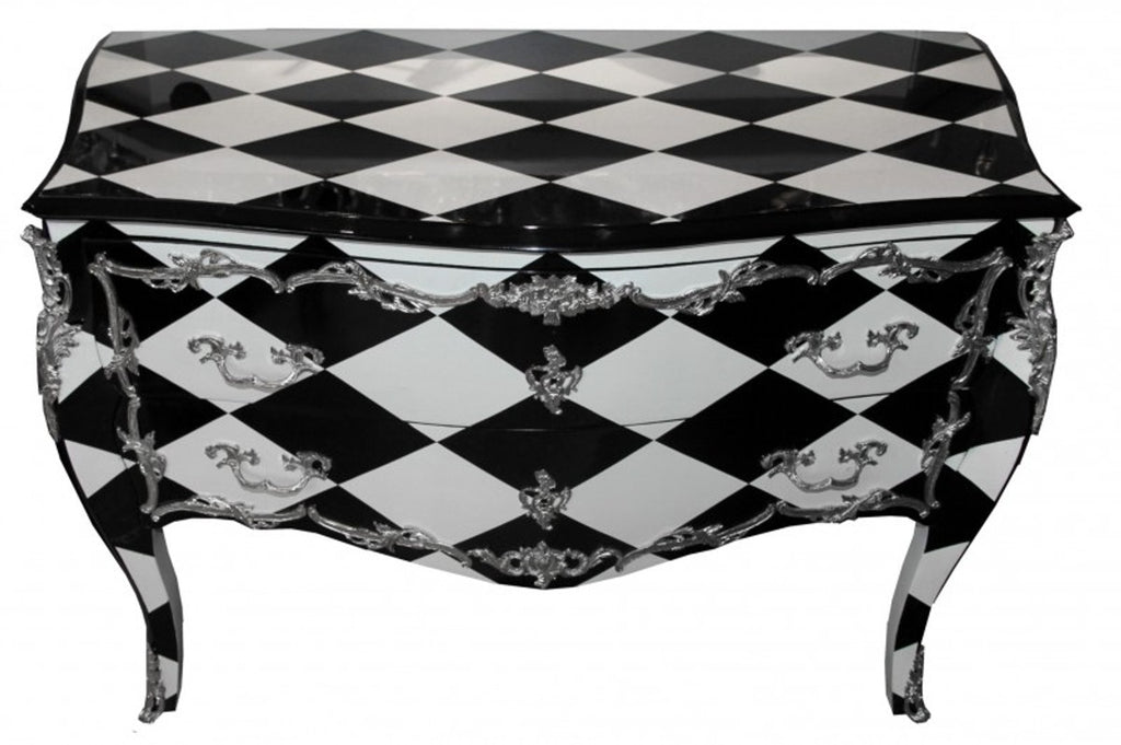 Barock Kommode Karo Design 130cm - Unikat- Antik Look