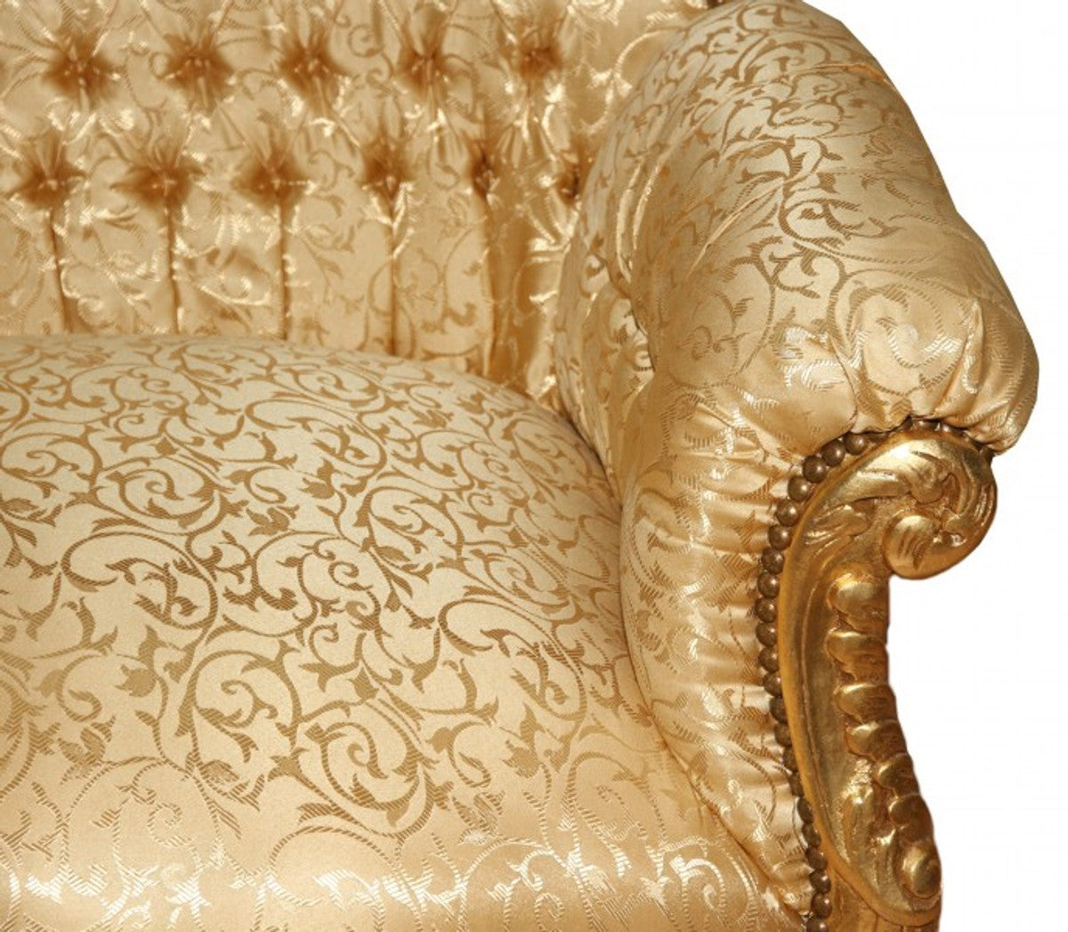 Barock 2er Sofa Master Gold Muster / Gold - Wohnzimmer Couch Möbel Lounge