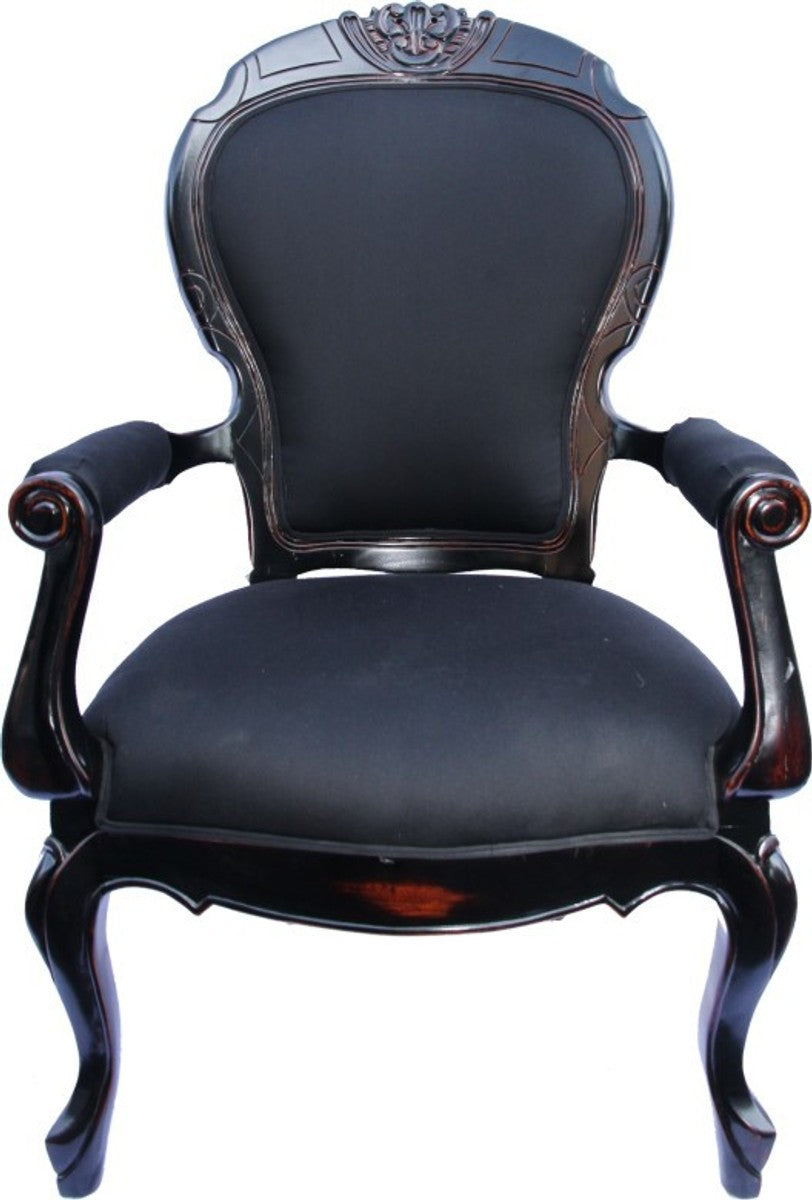 Barock Sessel Louis XIV Superior Schwarz aus Frankreich