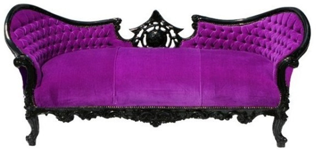 Barock Sofa Vampire Lila / Schwarz- Limited Edition - Lounge Couch