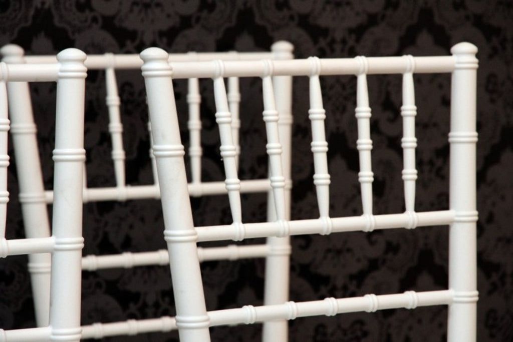 4er Set Designer Acryl Stuhl Weiß - Ghost Chair Möbel Designer Möbel - Polycarbonat Stühle