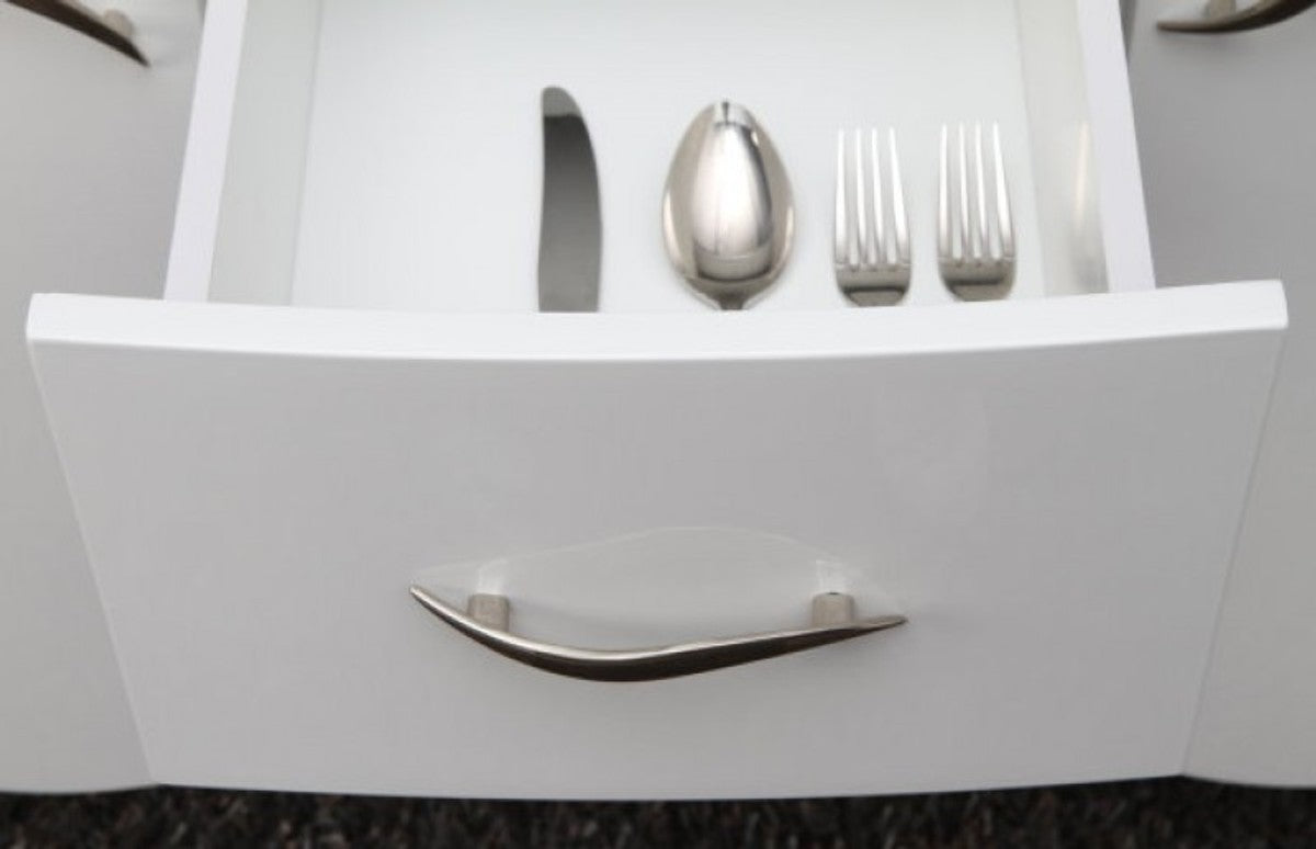 Barock Kommode Weiss Hochglanz - Moderne Barock Möbel Sideboard