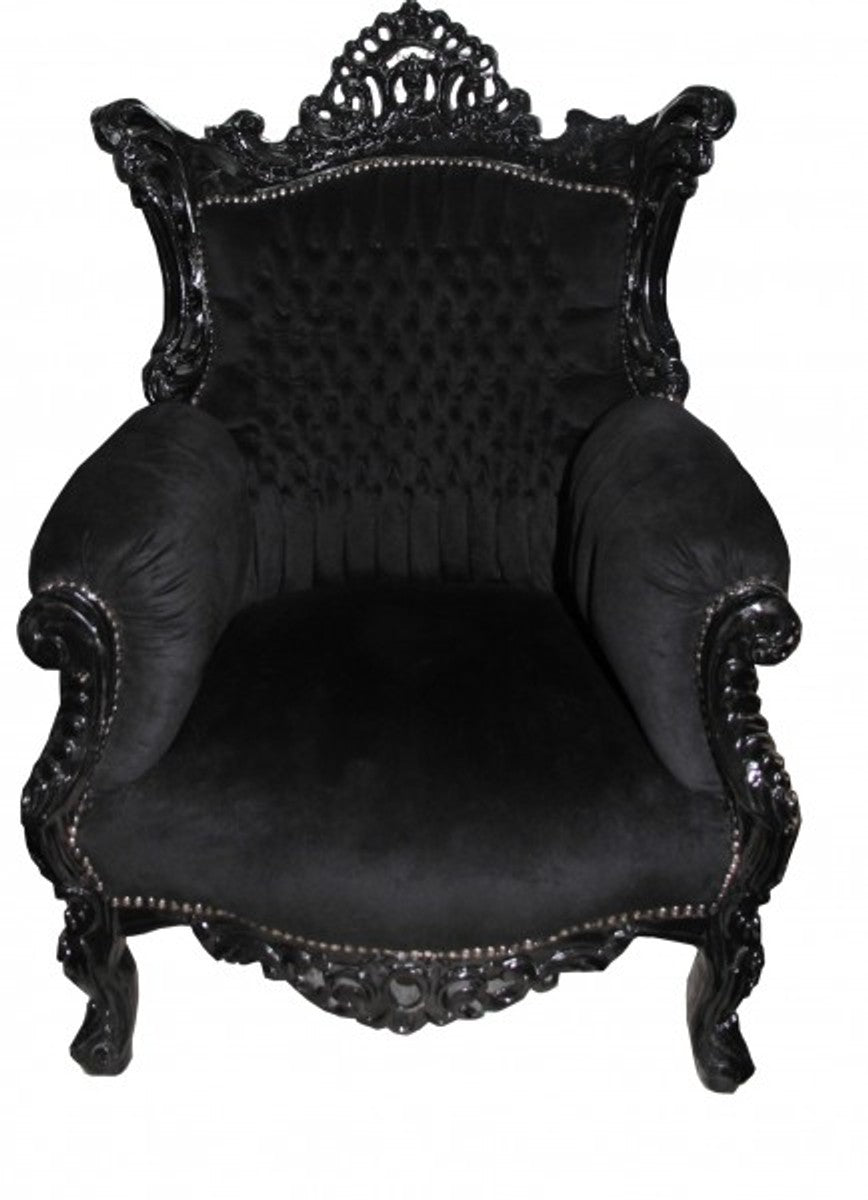 Barock Sessel Al Capone Schwarz-Schwarz