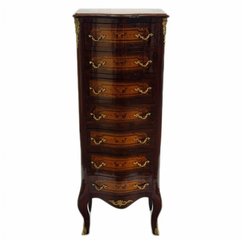 Barock Kommode mit 7 Schubladen Model - Mahagoni