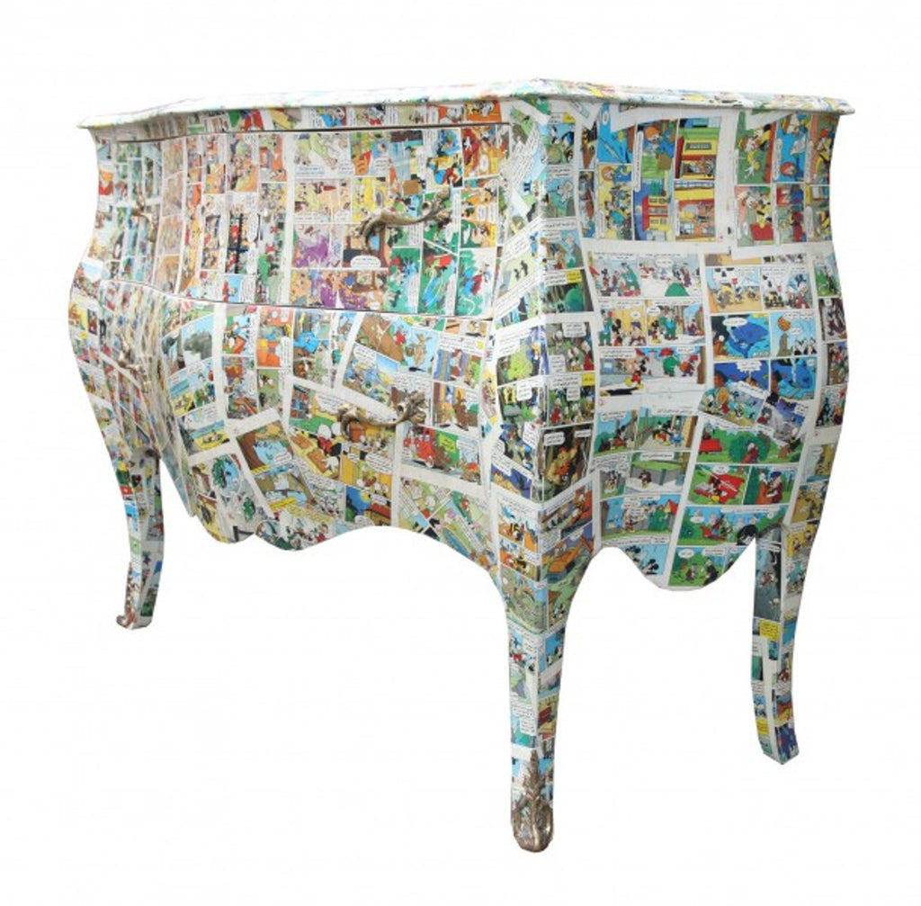 Barock Kommode Comic Design - Handgefertigt aus Massivholz- Limited Edition