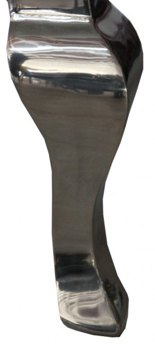 Barock Esszimmer Stuhl Türkis / Silber - Designer Stuhl - Luxus Qualität Hochlehnstuhl Hochlehner