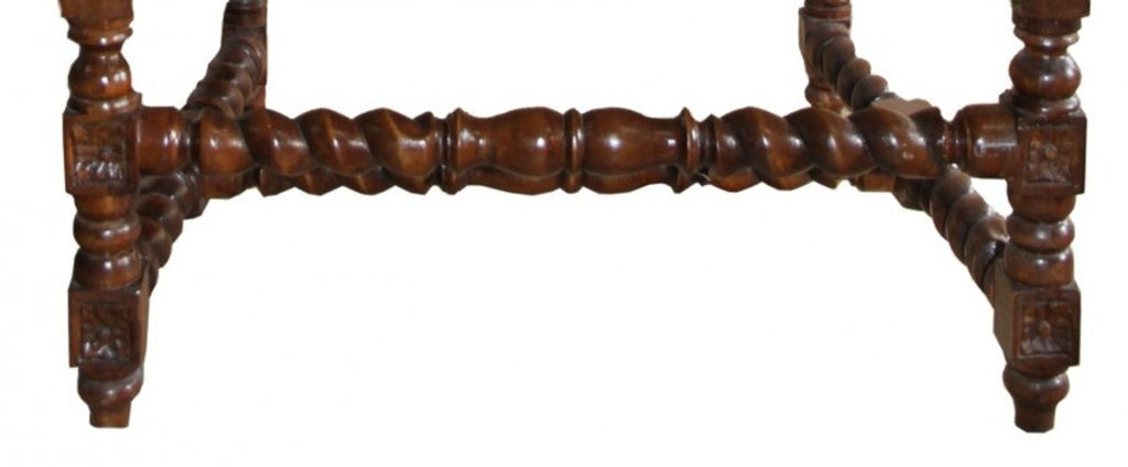 Barock Thron Sessel Grün / Mahagoni - Barock Möbel Tron Königssessel