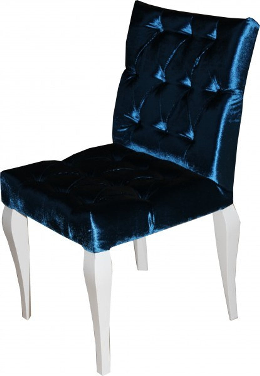 Barock Esszimmer Stuhl Blau - Designer Stuhl - Luxus Qualität GH