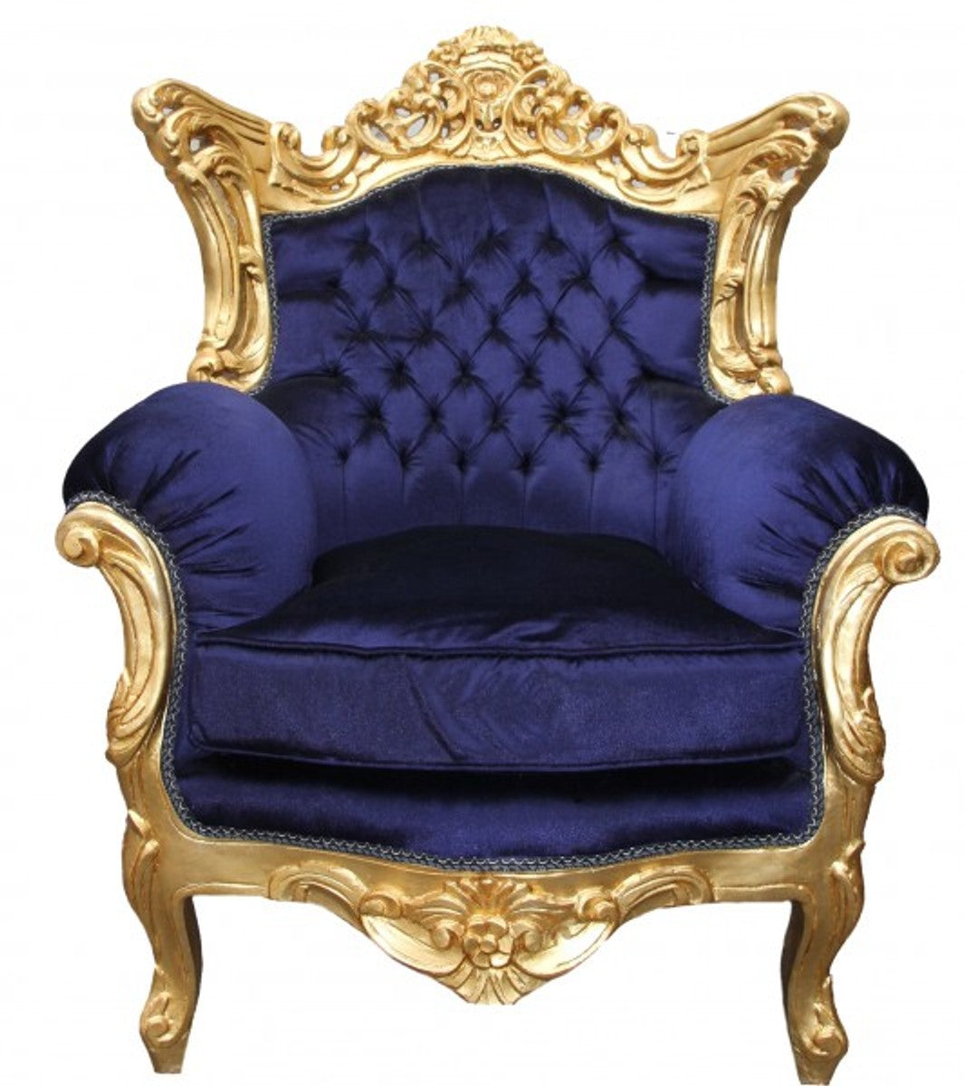 Barock Sessel Al Capone Mod2 Royalblau/Gold