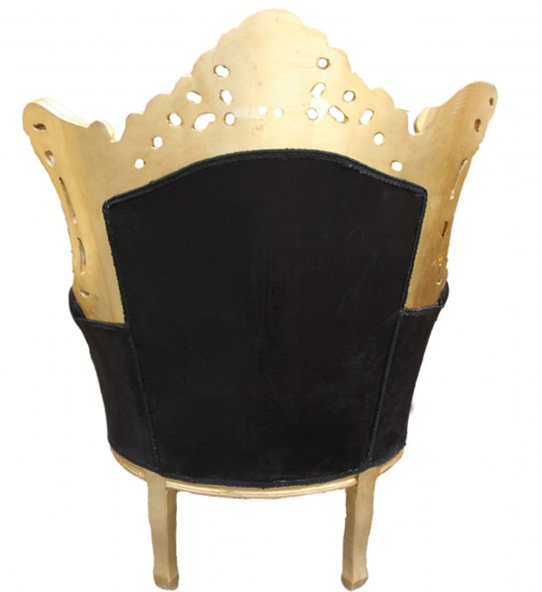 Barock Sessel Al Capone Mod 2 Schwarz / Gold Möbel Antik Stil