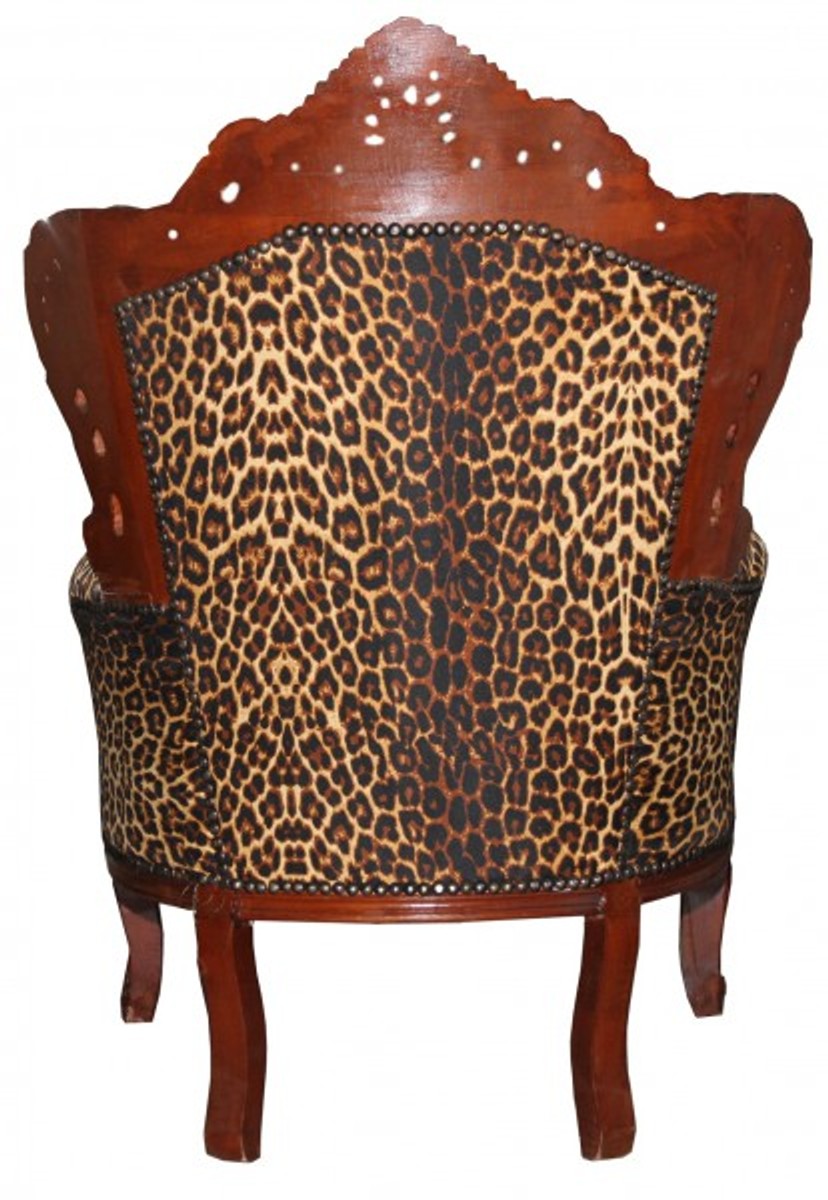 Barock Sessel King Leopard/Braun- Antik Stil