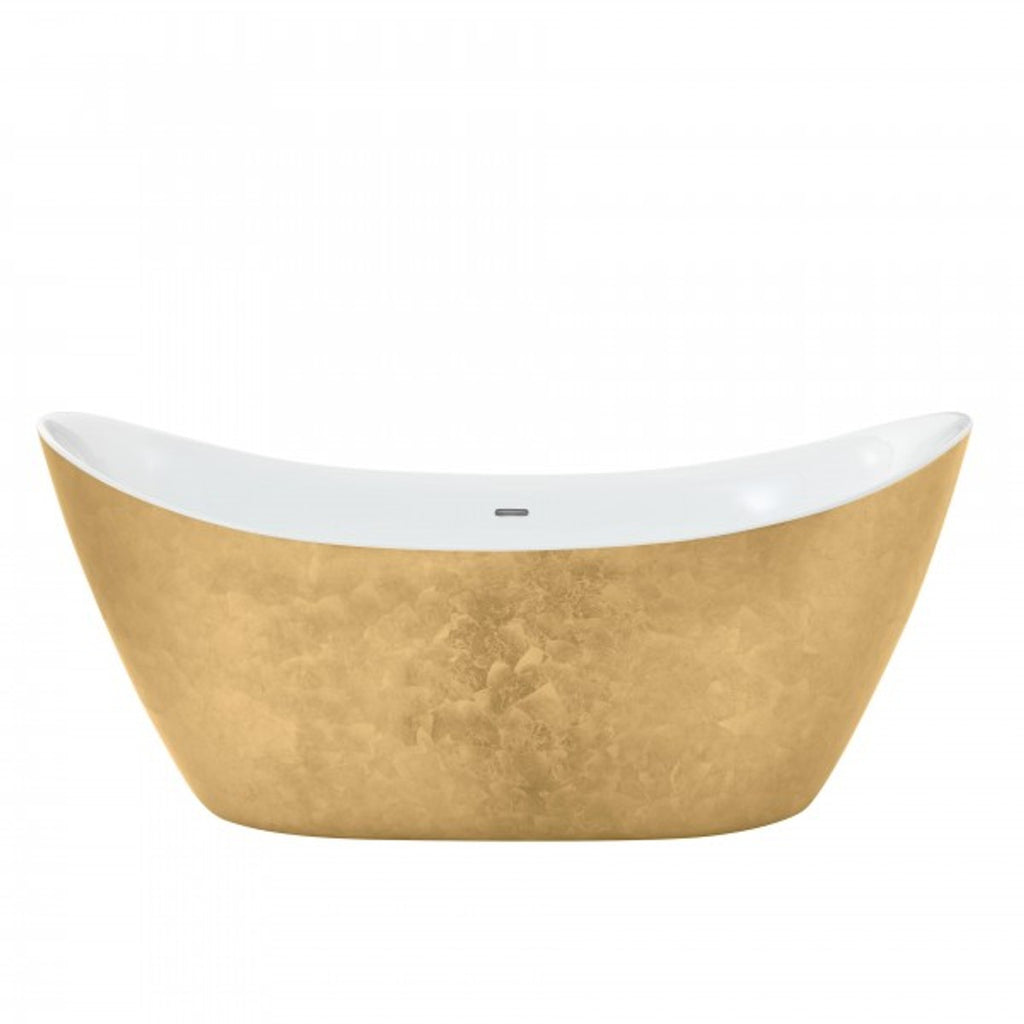 Art Deco Badewanne freistehend Gold Modell He-Hyl 1730mm - Freistehende Retro Antik Jugendstil Badewanne