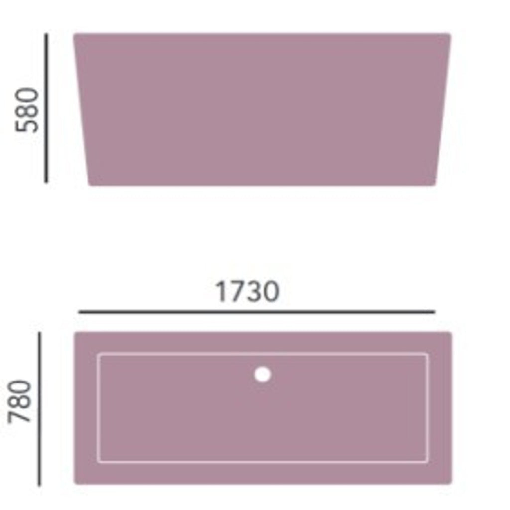 Art Deco Badewanne freistehend Weiß Modell He-Hea 1735mm - Freistehende Retro Antik Badewanne Barock