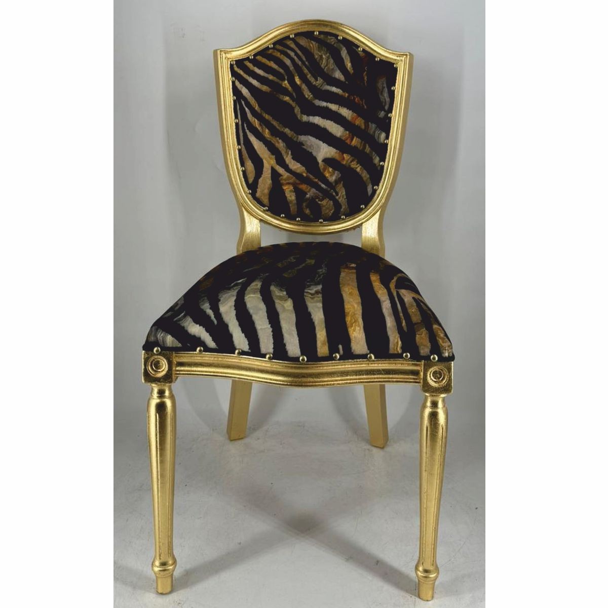 Art Deco Esszimmer Stuhl Gold / Schwarz - Art Deco Esszimmer Möbel