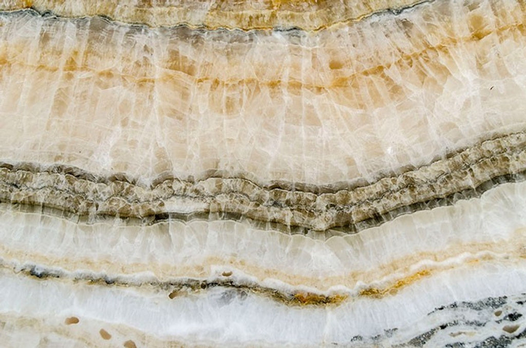 Art Deco Beistelltisch Onyx / Metall 120 x 40 cm- Jugendstil Tisch - Möbel Konsole