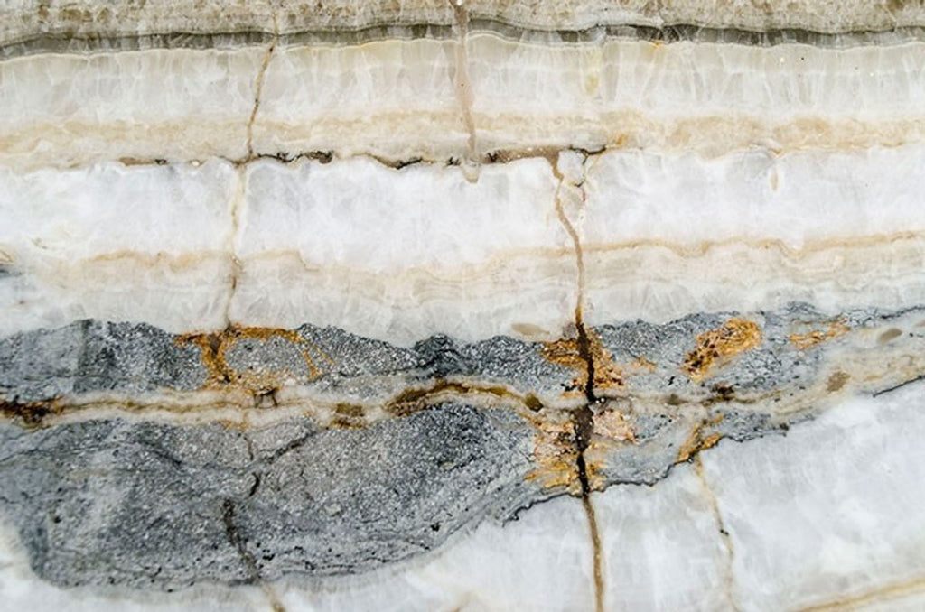 Art Deco Beistelltisch Onyx / Metall 120 x 40 cm- Jugendstil Tisch - Möbel Konsole