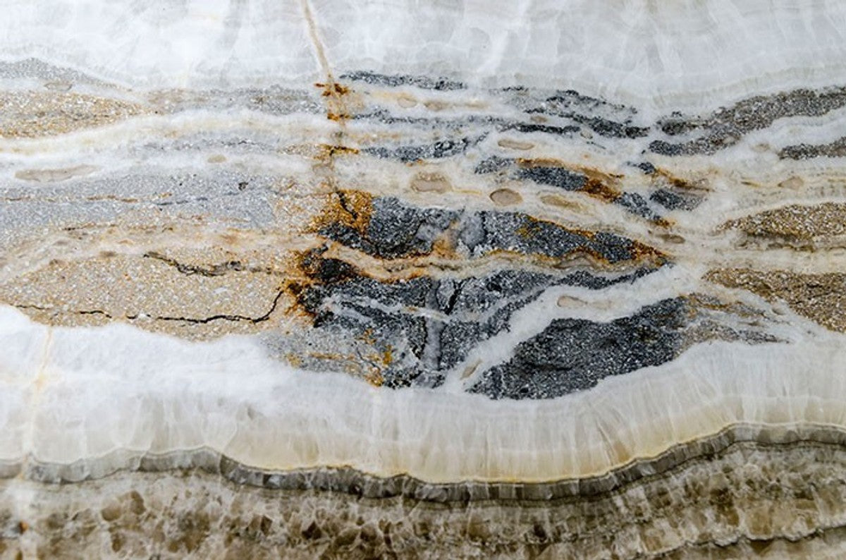 Art Deco Beistelltisch Onyx / Metall 60 x 40 cm- Jugendstil Tisch - Möbel Konsole