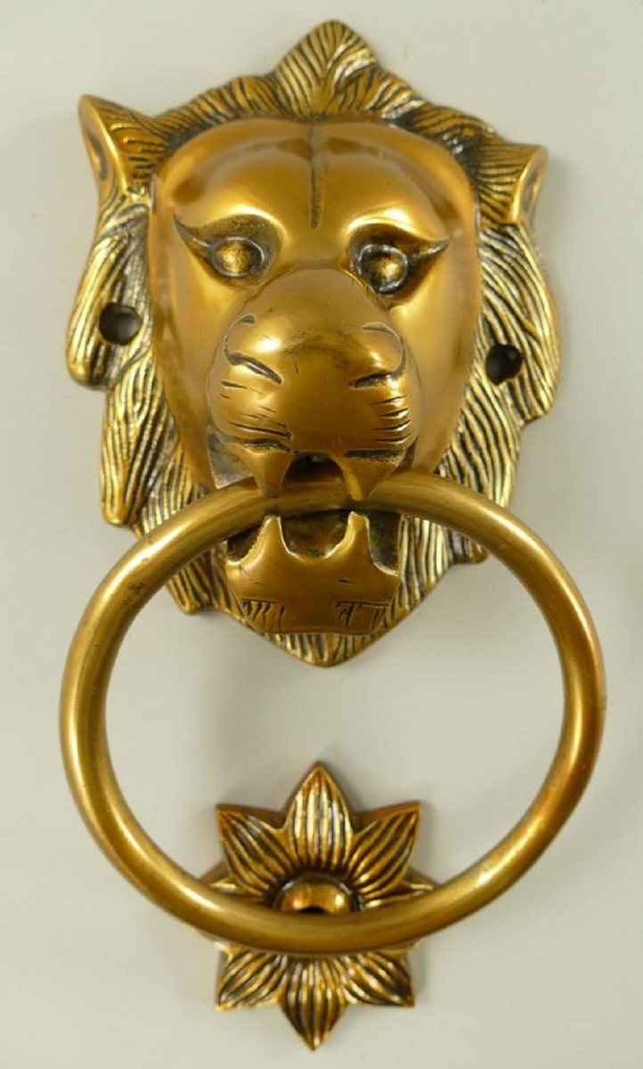 Barock Aluminium Türklopfer Löwe Bronze H. 28 cm - Barock Deko Accessoires