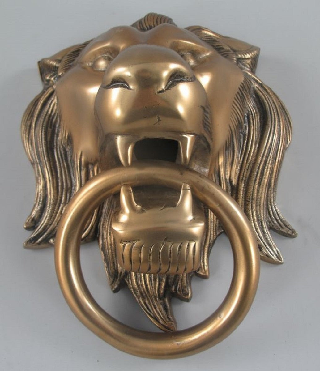 Barock Aluminium Türklopfer Löwe Bronze H. 33 cm - Barock Deko Accessoires