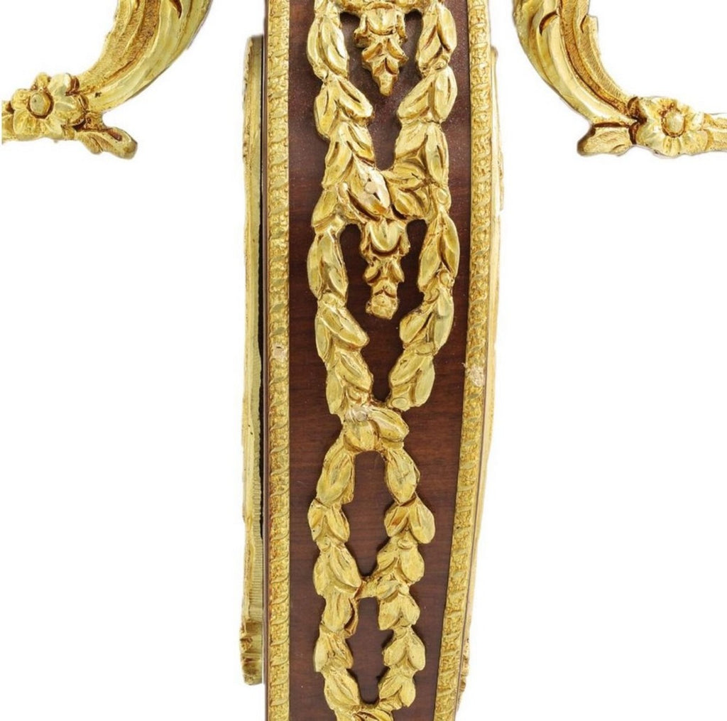 Barock Beistelltisch Braun / Gold / Schwarz Ø 55 x H. 78 cm - Runder Massivholz Tisch im Barockstil - Barock Wohnzimmer Möbel