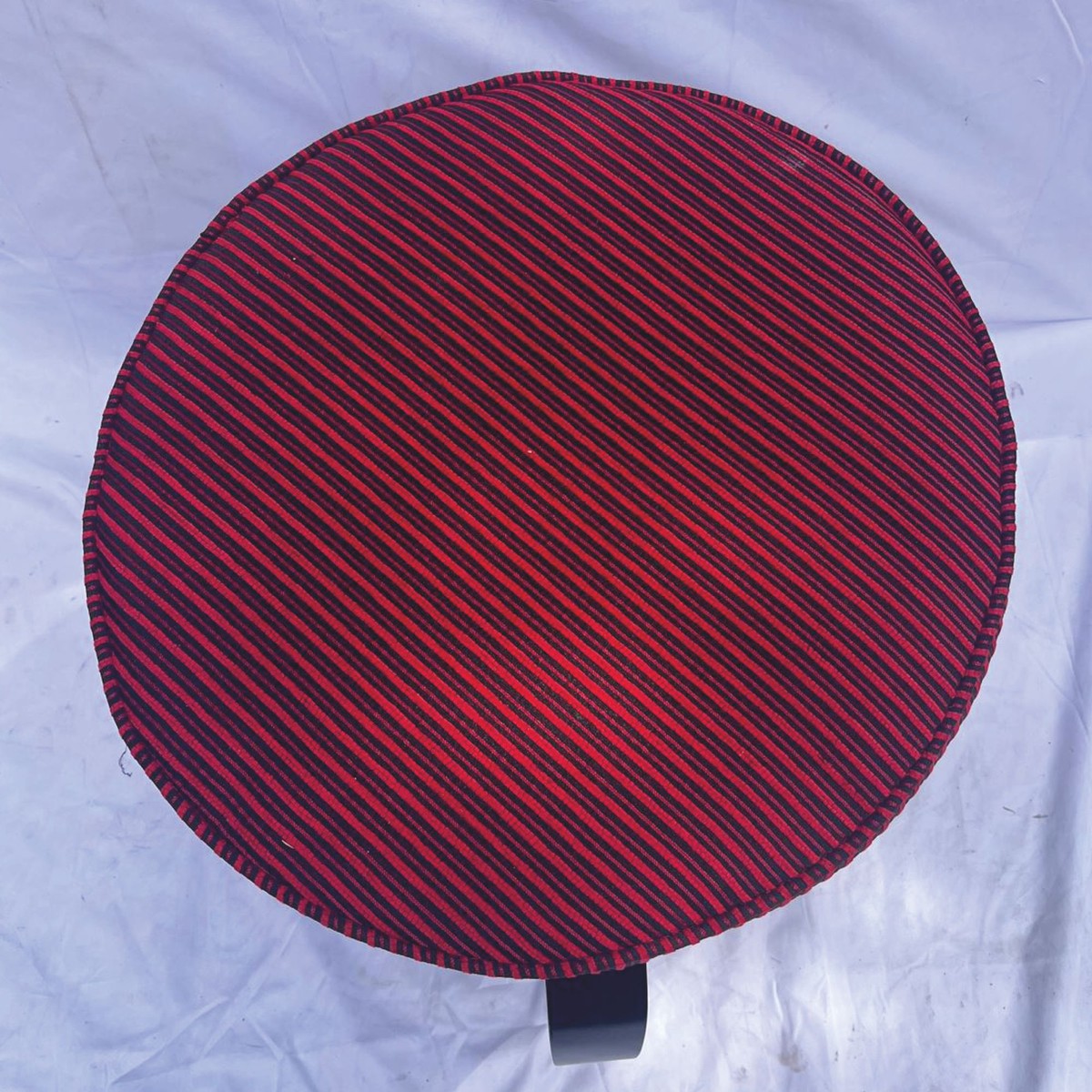 Barock Hocker Rot / Schwarz H. 49 cm - Barockstil Möbel