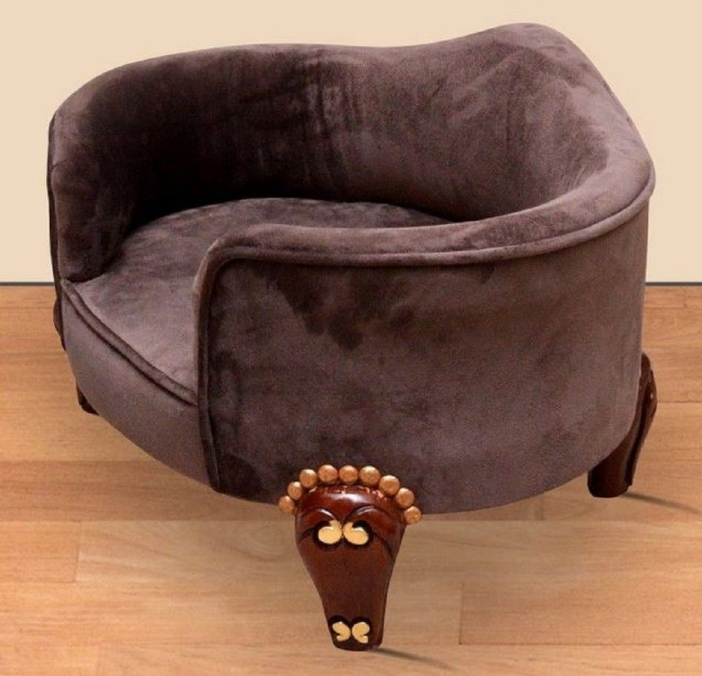 Barock Hundebett Royal Braun / Braun / Gold - Barock Hundemöbel - Barock Tiermöbel - Prunkvolle Tiermöbel im Barockstil