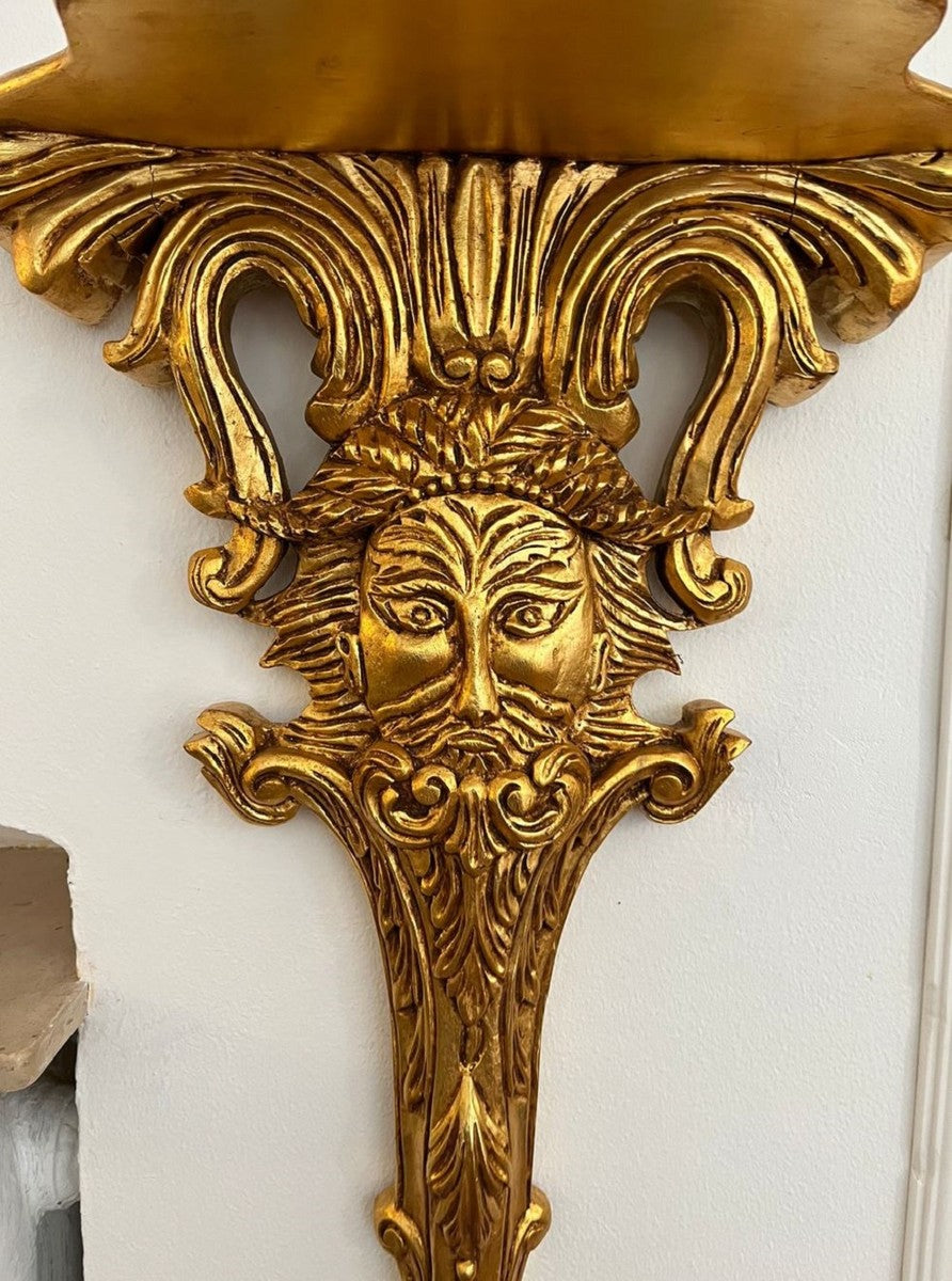 Barock Wandkonsole Gold - Prunkvolle Wanddeko Konsole im Barockstil - Barock Deko Accessoires - Barock Möbel - Barock Interior