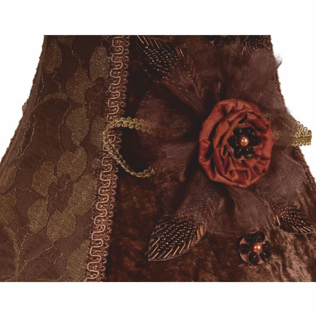 Barock Samt Lampenschirm Braun 29 cm - Barock Deko Accessoires