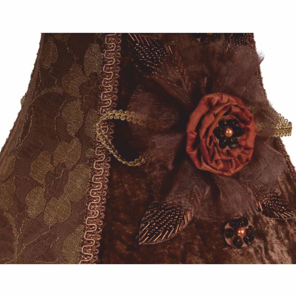 Barock Samt Lampenschirm Braun 29 cm - Barock Deko Accessoires