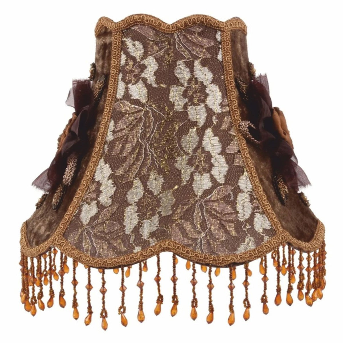 Barock Samt Lampenschirm Braun 29 cm - Barock Deko Accessoires