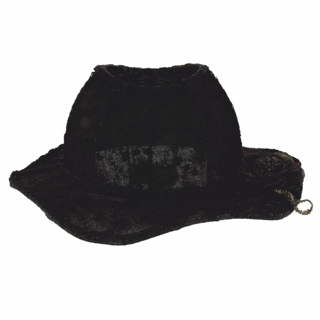 Barock Lampenschirm in Damenhut Form Schwarz 38 cm - Barock Deko