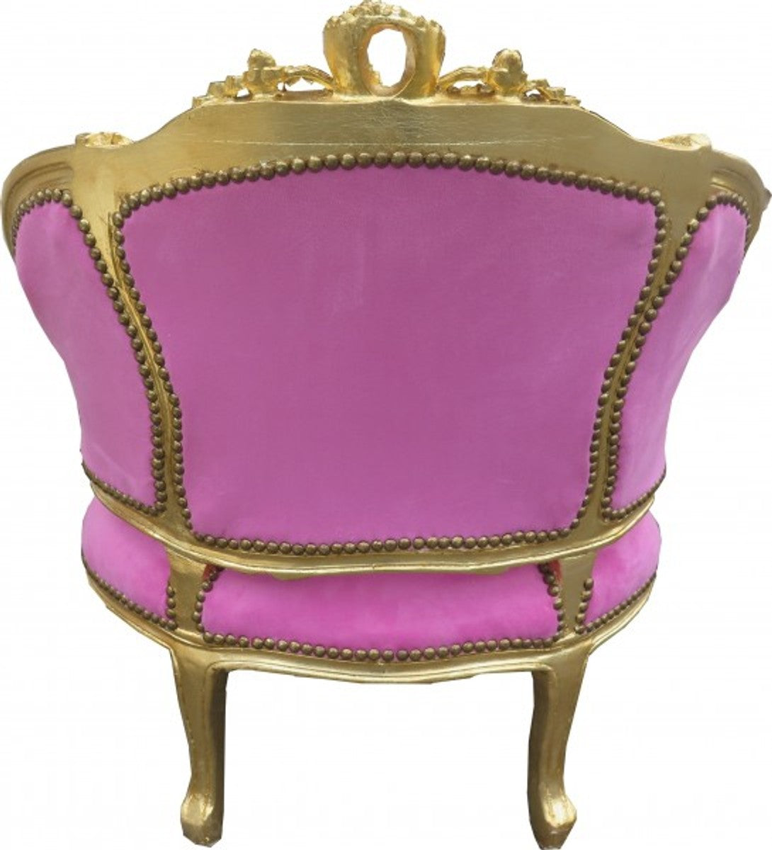 Barock Salon Lounge Sessel Rosa / Gold - Cocktailsessel