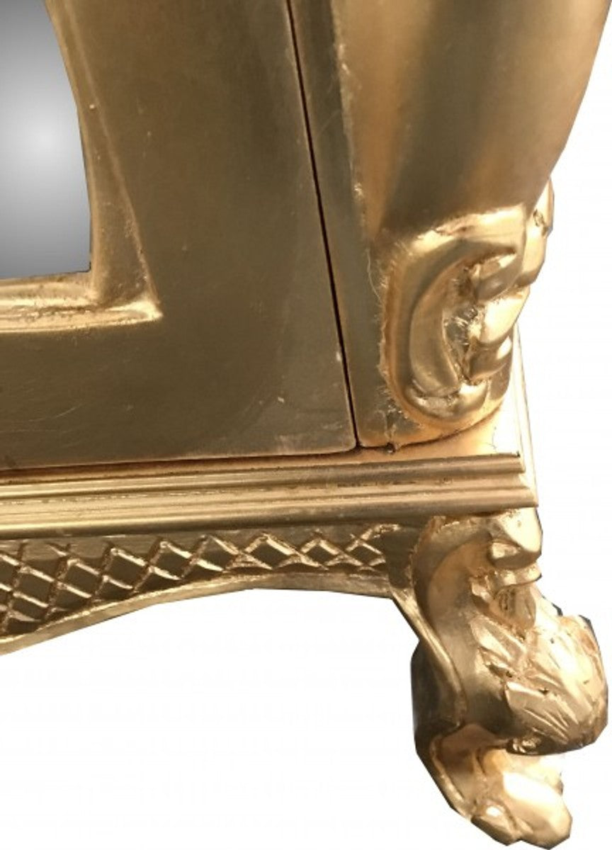 Barock Kleiderschrank Gold B 110 x H 230 cm Schlafzimmer Schrank - Antik Stil