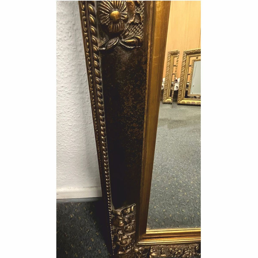 Barock Spiegel Schwarz / Antik Gold H. 94 cm - Barockstil Möbel