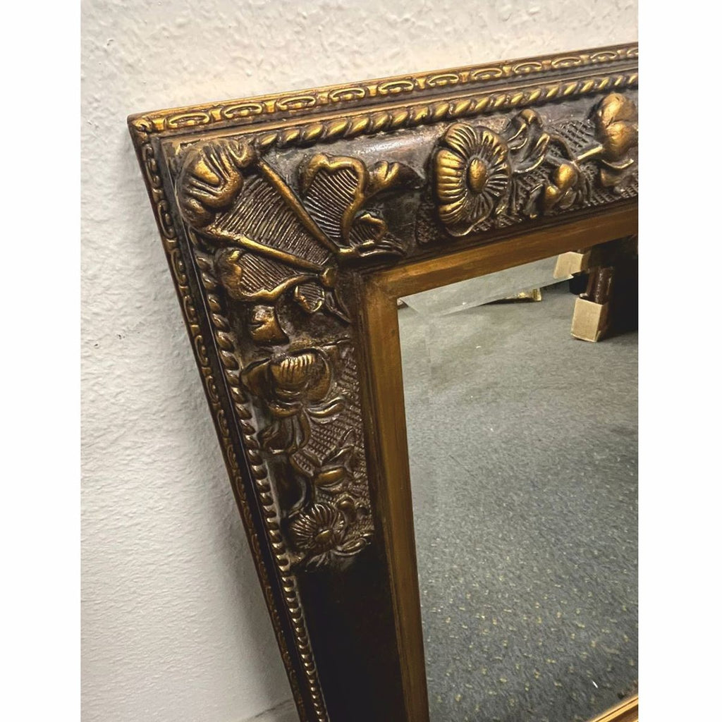 Barock Spiegel Schwarz / Antik Gold H. 94 cm - Barockstil Möbel