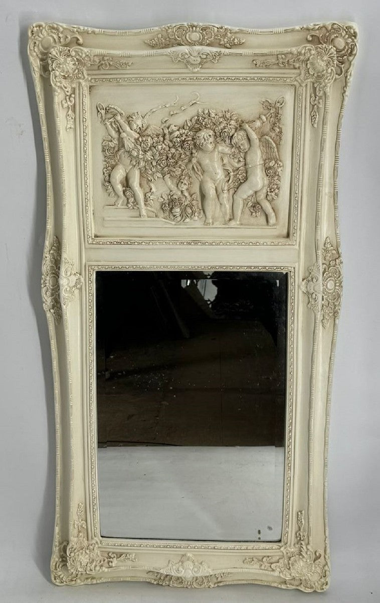 Barock Spiegel Creme H. 117 cm - Barock Möbel
