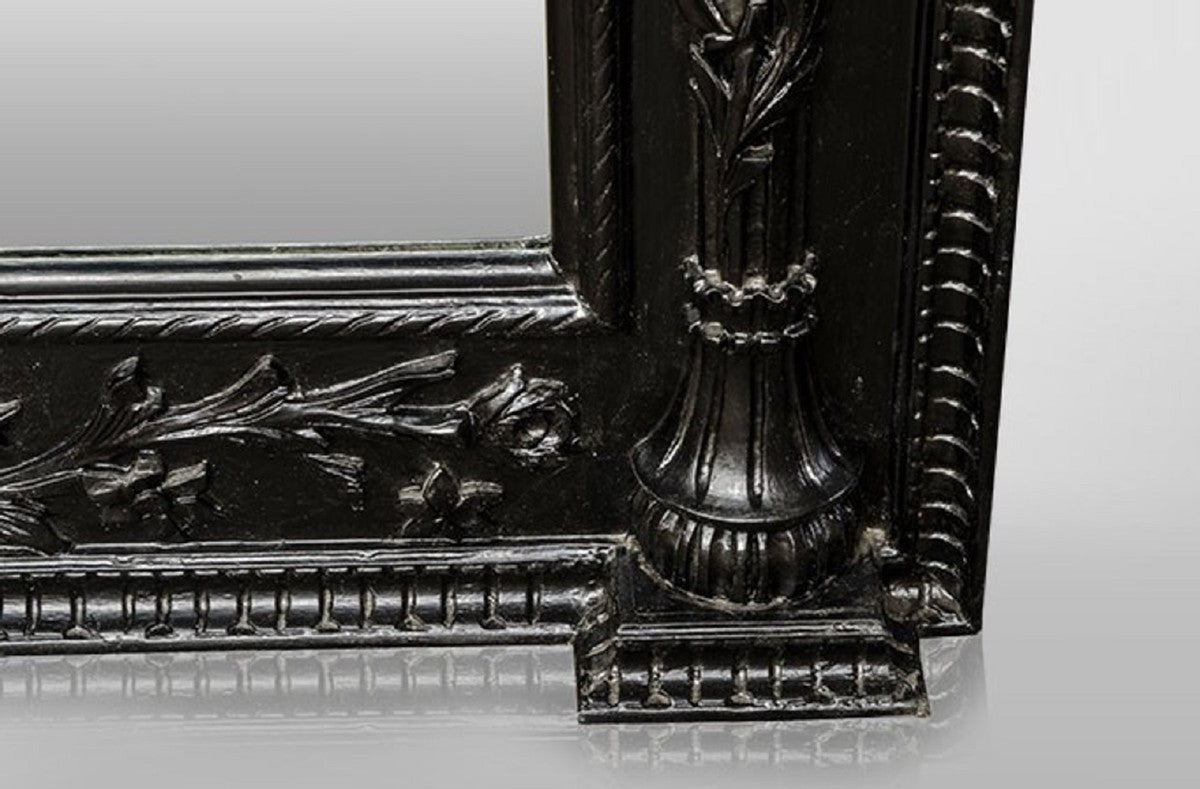 Barock Spiegel Schwarz - Barockstil Spiegel mit eleganten Verzierungen - Riesiger Barockstil Wandspiegel - Barock Garderoben Spiegel - Barock Möbel - Möbel Barockstil
