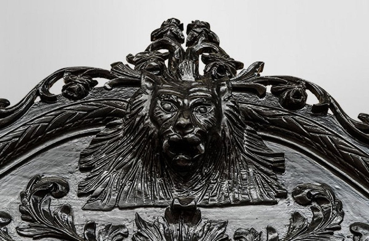 Barock Spiegel Schwarz - Barockstil Spiegel mit eleganten Verzierungen - Riesiger Barockstil Wandspiegel - Barock Garderoben Spiegel - Barock Möbel - Möbel Barockstil