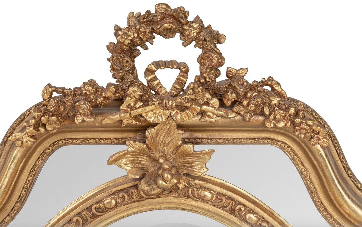 Barock Spiegel Gold 90 x H 120 cm - Wandspiegel Antik Stil Wohnzimmermöbel