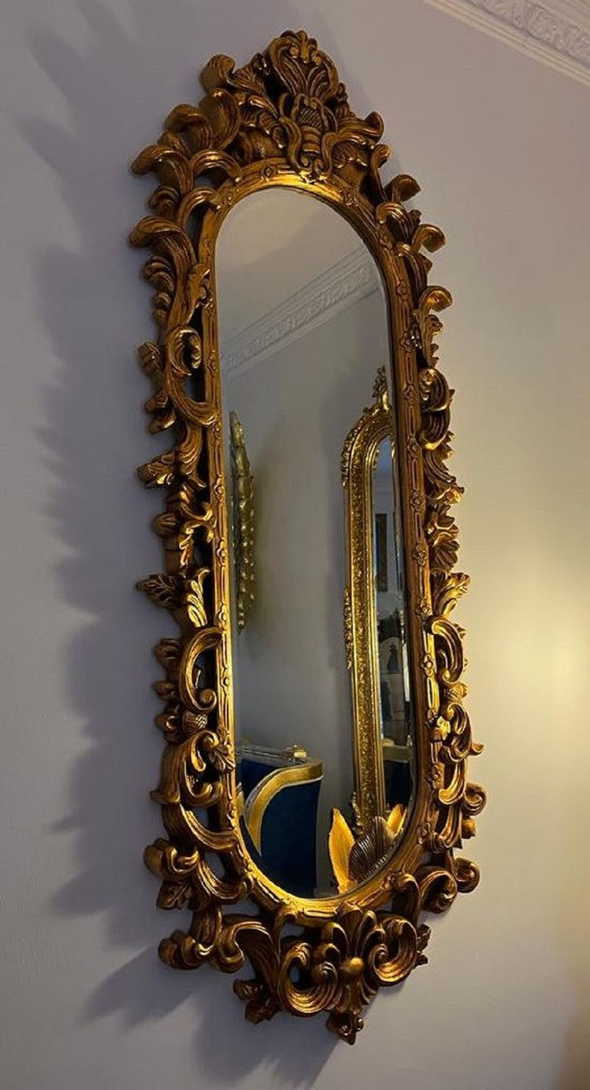 Barock Spiegel Gold - Prunkvoller Wandspiegel mit Verzierungen - Barock Garderoben Spiegel - Barockstil Wandspiegel - Barock Möbel - Möbel Barockstil - Edel & Prunkvoll