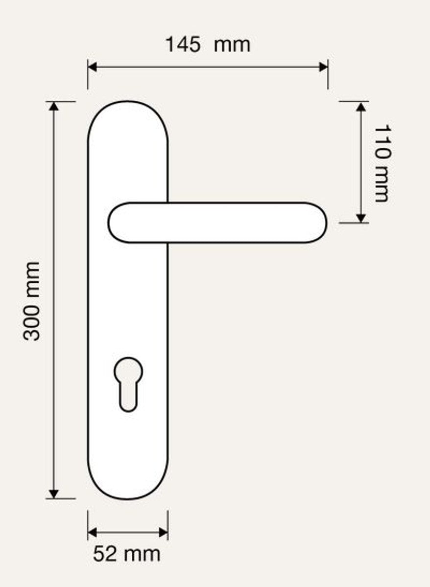 Barock Türklinken Set Messing Patiniert 14,5 x H. 30 cm - Barockstil Türgriff Set mit Edel Porzellan Griff