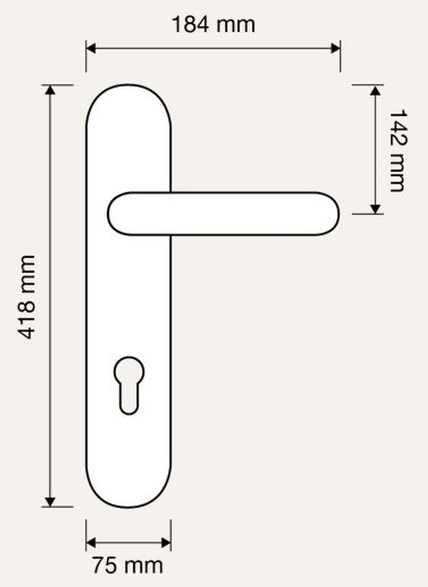 Barock Türklinken Set Französisches Gold 18,4 x H. 41,8 cm - Barockstil Türgriff Set