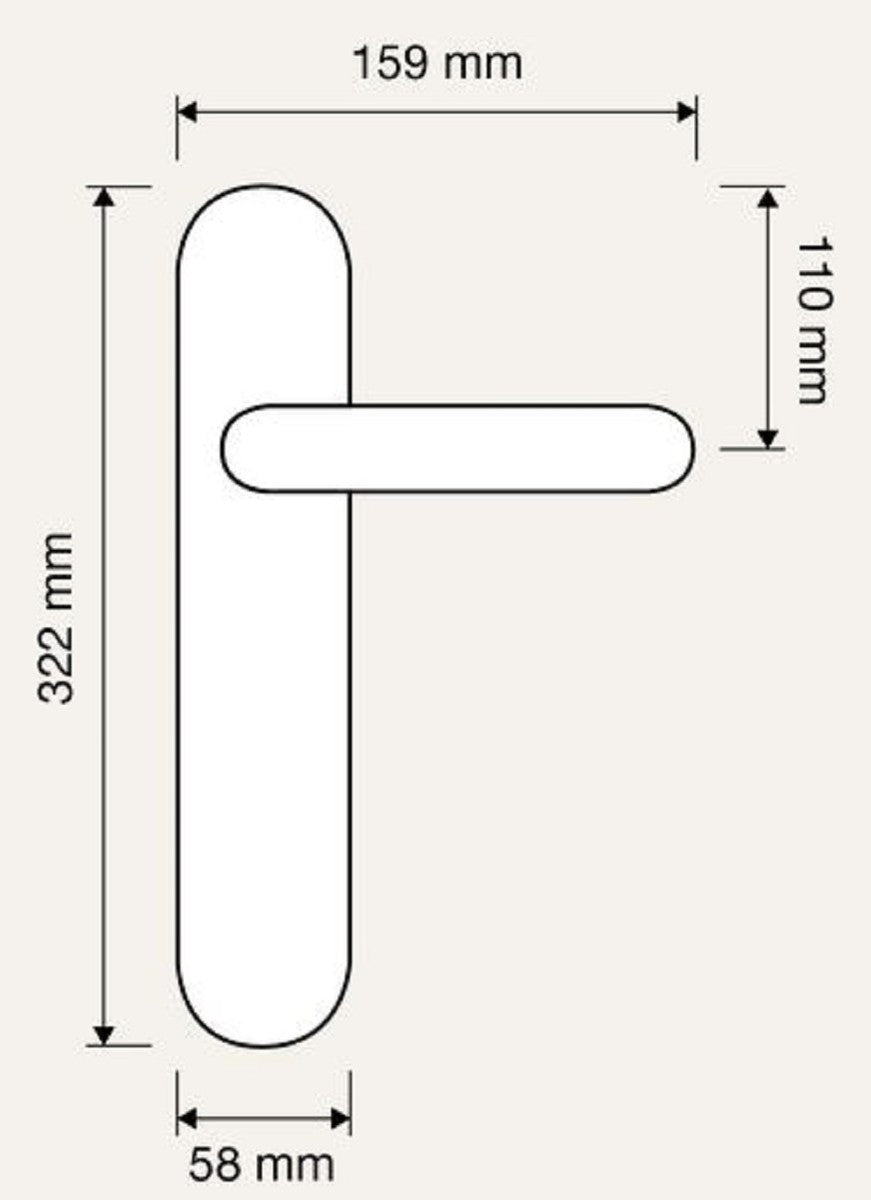 Barock Türklinken Set Messing Patiniert 15,9 x H. 32,2 cm - Luxus Qualität Made in Italy