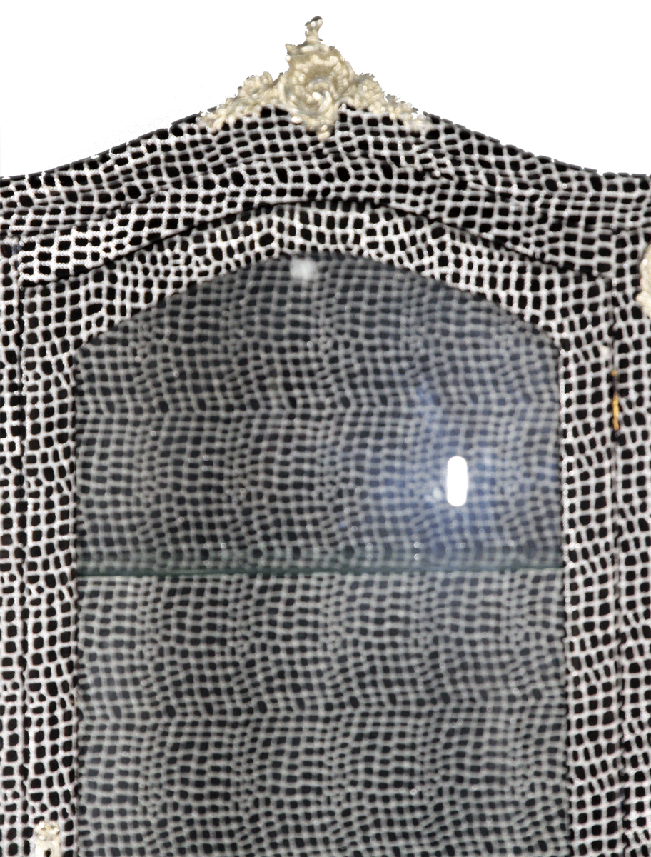 Barock Vitrine Schwarz / Silber 72 x 45 x H. 184 cm - Handgefertigter Vitrinenschrank mit Glastür und 2 Schubladen - Barock Wohnzimmer Möbel