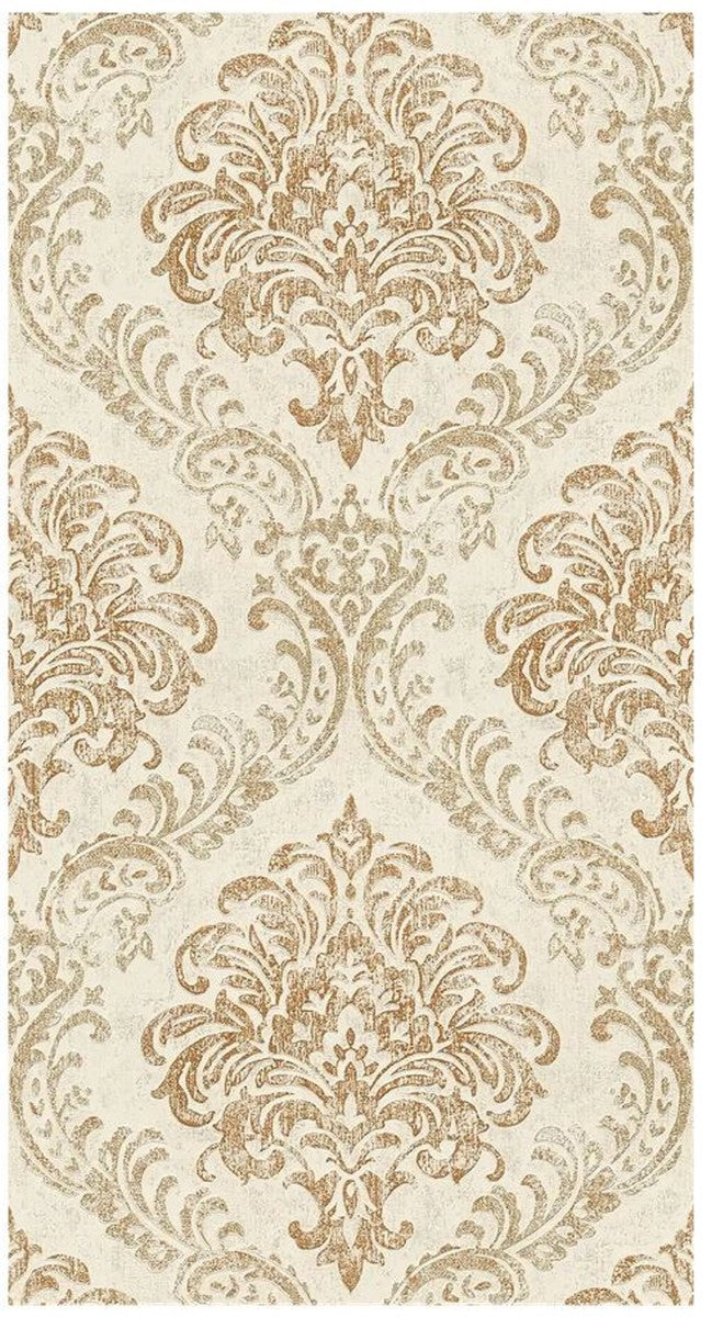 Barock Vliestapete Creme / Gold Metallic