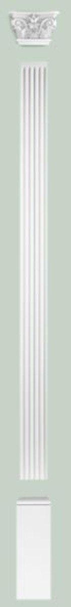 Barock Wanddeko Sockel Weiß 18,5 x 4,1 x H. 54,1 cm - Deko Zierelement Säulenfuß