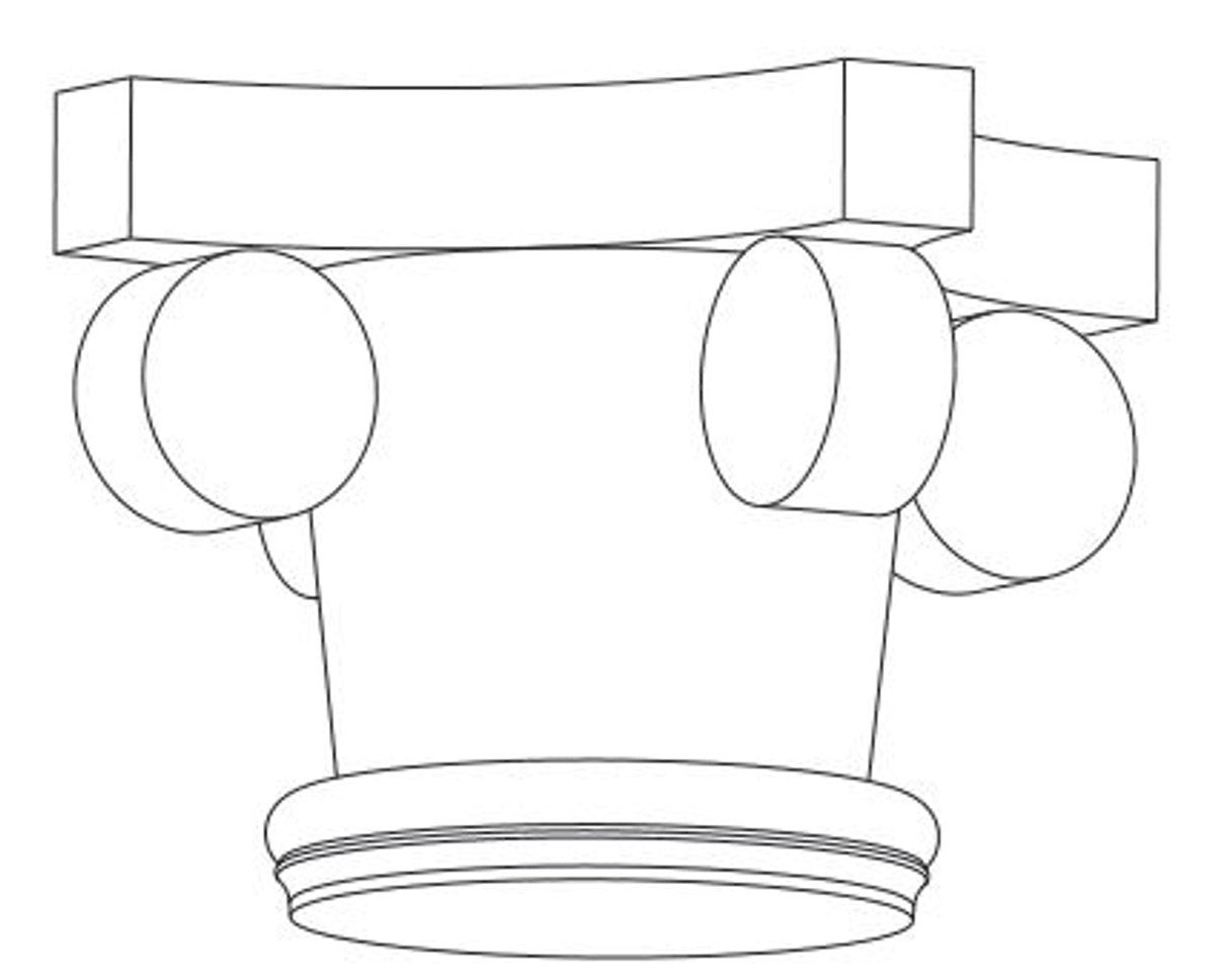 Barock Wanddeko Säulen Kopfteil Weiß 36 x 36 x H. 30 cm - Barock Deko Zierelement - Deko Accessoires